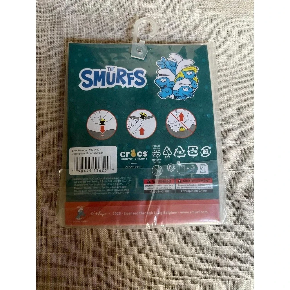 Crocs Jibbitz Charms The Smurfs 5 Pack NEW
